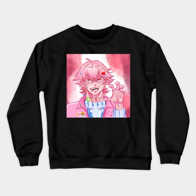 mr kitsch in anime portrait style ecopop wallpaper Crewneck Sweatshirt by jorge_lebeau